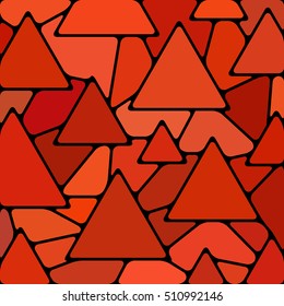 abstract vector stained-glass mosaic background - red triangles