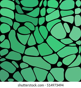 abstract vector stained-glass mosaic background - teal and green