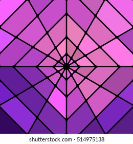 abstract vector stained-glass mosaic background - purple and violet rhombus