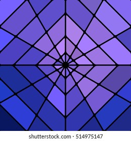 abstract vector stained-glass mosaic background - blue and violet rhombus