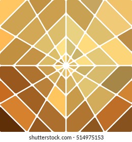 abstract vector stained-glass mosaic background - beige and brown rhombus