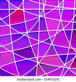 abstract vector stained-glass mosaic background - purple and violet