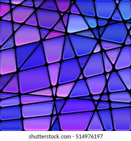 abstract vector stained-glass mosaic background - blue and violet