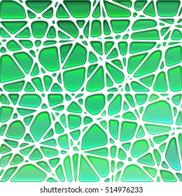 abstract vector stained-glass mosaic background - green and teal