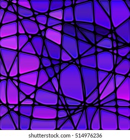 abstract vector stained-glass mosaic background - blue and violet