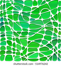 abstract vector stained-glass mosaic background - green and teal