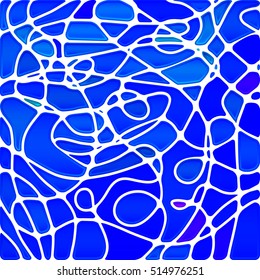 abstract vector stained-glass mosaic background - bright blue