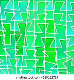 abstract vector stained-glass mosaic background - green and blue