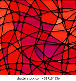 abstract vector stained-glass mosaic background - red and purple