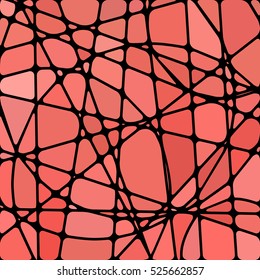 abstract vector stained-glass mosaic background - red and pink