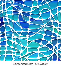 abstract vector stained-glass mosaic background - light and bright blue