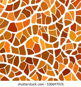 abstract vector stained-glass mosaic background - orange and brown
