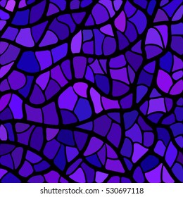 abstract vector stained-glass mosaic background - purple and violet