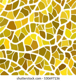 abstract vector stained-glass mosaic background - yellow and brown