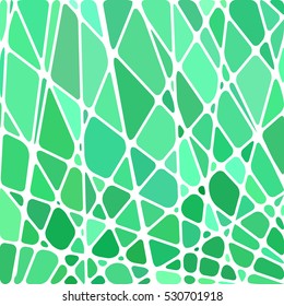 abstract vector stained-glass mosaic background - green and teal