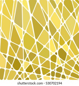 abstract vector stained-glass mosaic background - yellow and brown