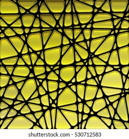 abstract vector stained-glass mosaic background - yellow 