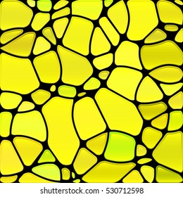 abstract vector stained-glass mosaic background - yellow circles