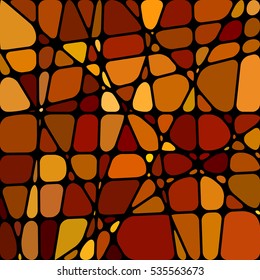 abstract vector stained-glass mosaic background - orange and brown