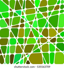 abstract vector stained-glass mosaic background - green and brown