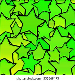 abstract vector stained-glass mosaic background - green stars