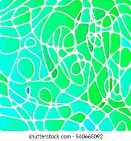 abstract vector stained-glass mosaic background - green and blue