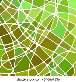 abstract vector stained-glass mosaic background - green and brown