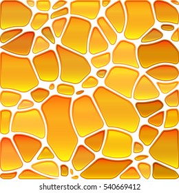 abstract vector stained-glass mosaic background - golden circles