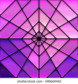 abstract vector stained-glass mosaic background - purple and violet rhombus