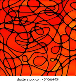 abstract vector stained-glass mosaic background - red and orange