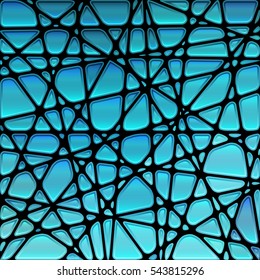 abstract vector stained-glass mosaic background - light blue
