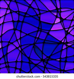 abstract vector stained-glass mosaic background - blue and violet