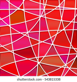 abstract vector stained-glass mosaic background - red and purple