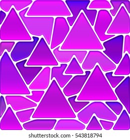 abstract vector stained-glass mosaic background - magenta triangles