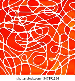 abstract vector stained-glass mosaic background - red and orange