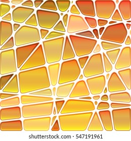abstract vector stained-glass mosaic background - yellow and orange