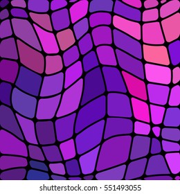 abstract vector stained-glass mosaic background - purple and violet