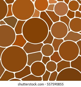 abstract vector stained-glass mosaic background - brown circles