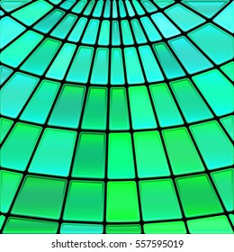 abstract vector stained-glass mosaic background - green and blue