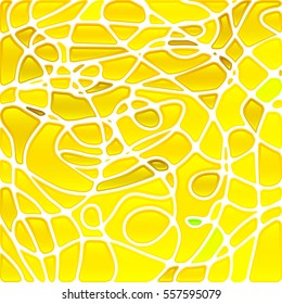 abstract vector stained-glass mosaic background - bright yellow
