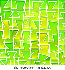 abstract vector stained-glass mosaic background - green and yellow