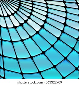 abstract vector stained-glass mosaic background - light blue