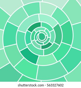 abstract vector stained-glass mosaic background - teal spiral