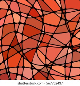 abstract vector stained-glass mosaic background - red and orange