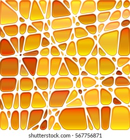 abstract vector stained-glass mosaic background - golden yellow