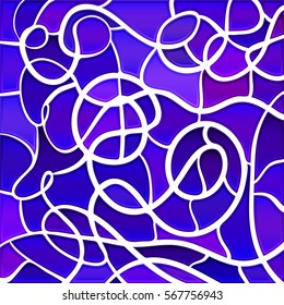 abstract vector stained-glass mosaic background - blue and violet