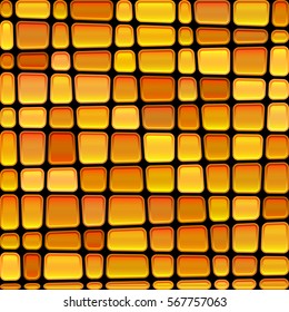 abstract vector stained-glass mosaic background - golden yellow
