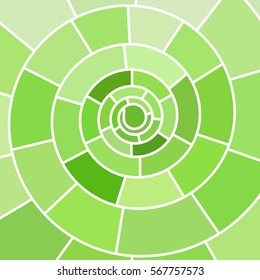 abstract vector stained-glass mosaic background - green spiral