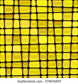 abstract vector stained-glass mosaic background - bright yellow