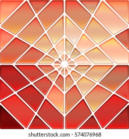 abstract vector stained-glass mosaic background - red rhombus